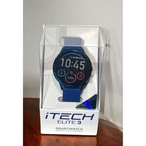 iTech Elite 3 Smart Watch Fitness Tracker Unisex Adult Bluetooth Silicone Strap